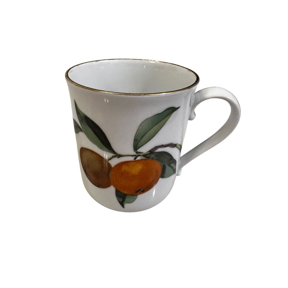 Royal Worcester Evesham Gold Mug 3.5" Fruit Porcelain England Vintage Gold Trim